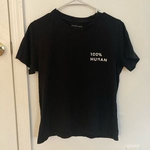 Everlane tee with 100% human graphic